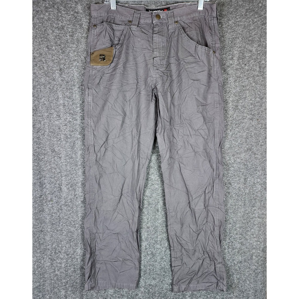 Wrangler Pants Mens 34x30 Riggs Workwear Gray Ripstop Utility EUC